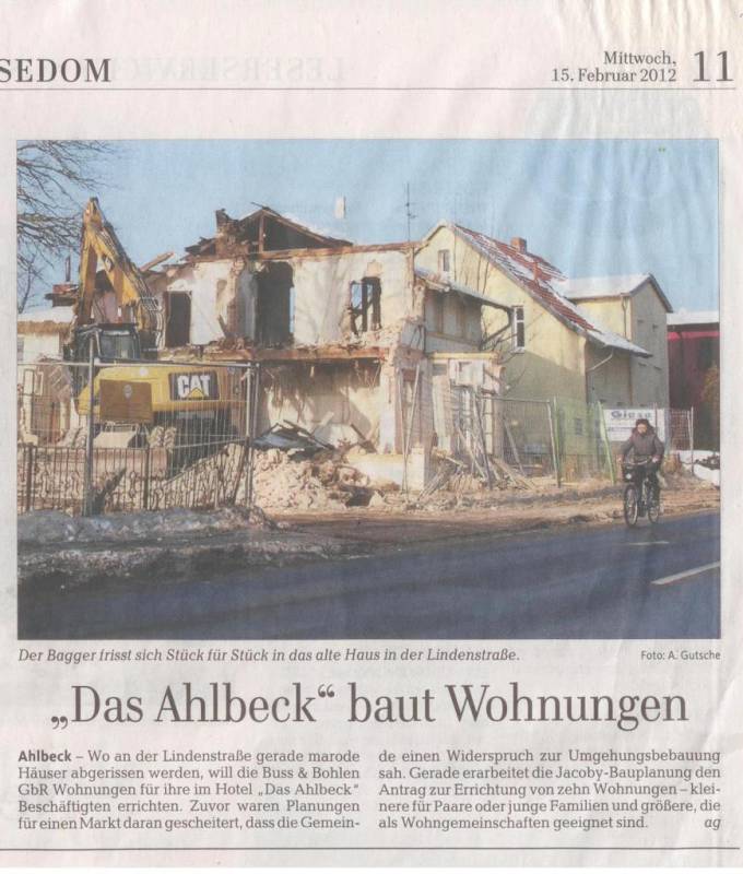 DAS AHLBECK baut Wohnungen Symbolfoto